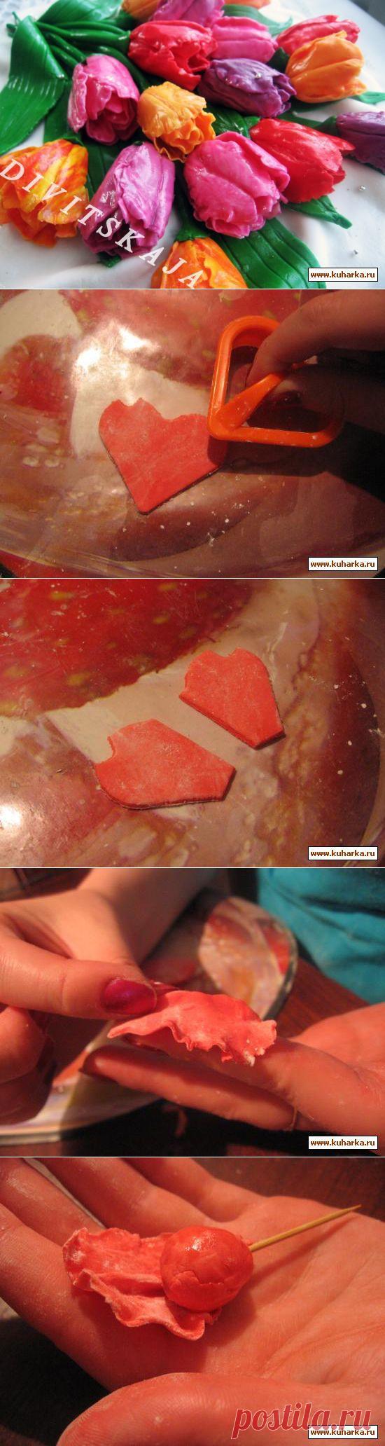 Рецепт: Тюльпаны из мастики