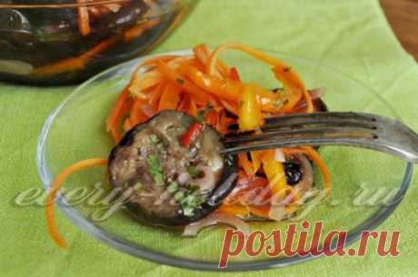 Маринованные баклажаны с морковью: рецепт