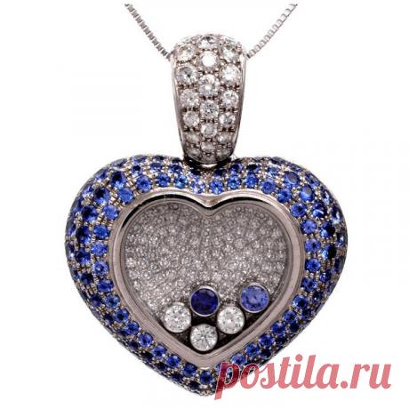 Chopard Happy Diamond Sapphire Diamond Gold Heart-Shaped Pendant