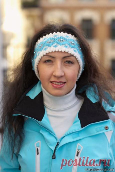 Повязки на голову жаккардовым узором - много схем,мк и идей