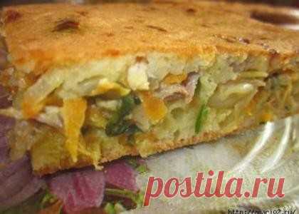 Заливной пирог с курицей