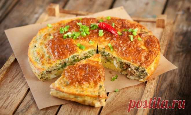 Пирог с рисом и яйцом / Простые рецепты