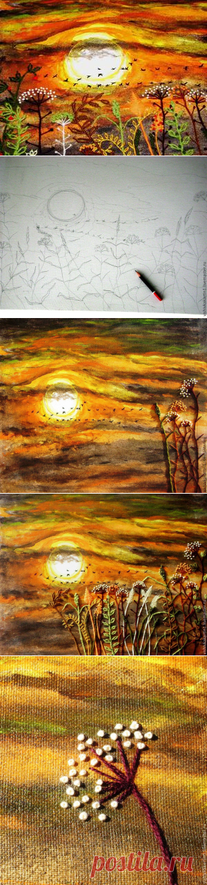 Яркое панно «Запах полыни» своими руками. Легко и доступно даже для новичков - Ярмарка Мастеров - ручная работа, handmade