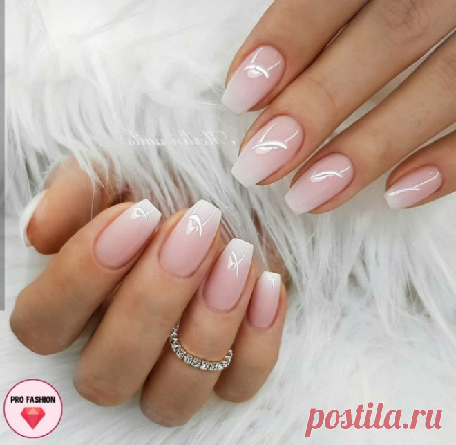 Свадебный маникюр градиент (61 фото)