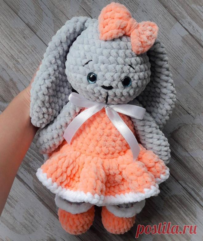 МНОГО Зайка из плюшевой пряжи крючком | Hi amigurumi