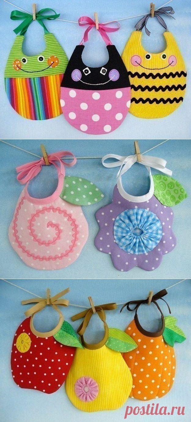 Поделки своими руками - Идеи детских слюнявчиков своими руками.