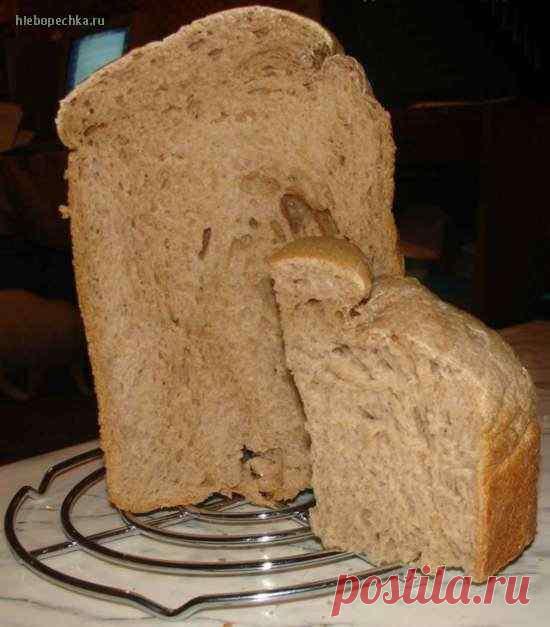 Черный хлеб Поместить продукты в форму в том порядке, как сказано в инструкции к Вашей хлебопечке. Масло порезать мелкими кусочками. Соль, сахар, какао и кофе положить в разные углы хлебопечки. Режим ржаной хлеб. Корочка – средняя. От себя я в тесто добавила 1ч. лож. тмина ( по сигналу). Добавила еще 1 ч. лож з