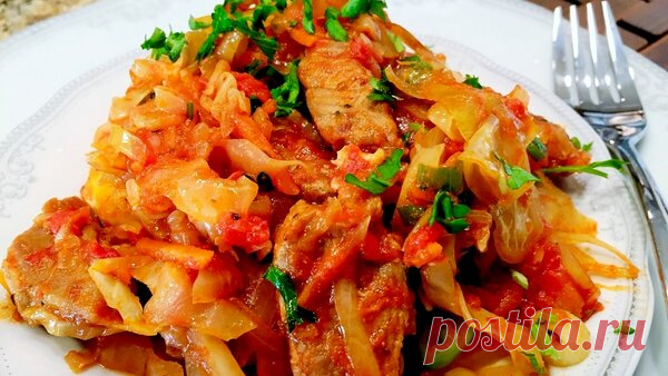 Капуста с курицей. Что может быть проще, быстрее и диетичнее?! Всего 49 ккал! | ХУДЕЕМ ВКУСНО! | Яндекс Дзен