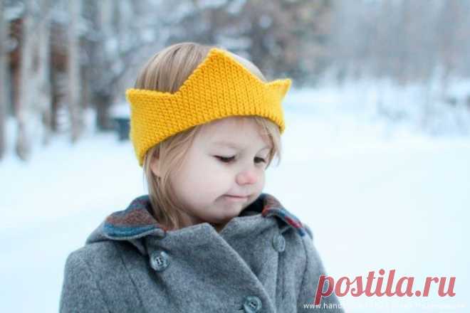 Вязаная корона – HandMade39.ru Вязаная корона - повязка на голову - описание (русский перевод). Оригинальные вязаные головные уборы. Как сделать корону ребёнку на праздник.