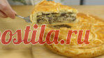 Пирог с мясом и грибами, из песочного теста! По вкусу напоминает пирог Киш, только закрытый