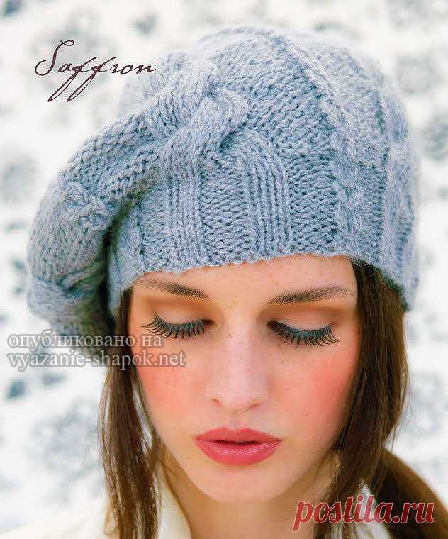 Шапочка и берет Шафран с аранами спицами пряжей Луиза Хардинг Акико | Вязание Шапок - Модные и Новые Модели