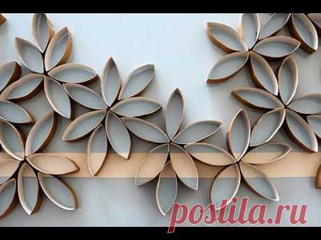 ▶ Flowers using toilet paper rolls (DIY) - YouTube