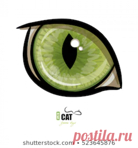 Dies enthält ein Bild von: Green Cats Eye Isolated On White Stock Vector (Royalty Free) 523645876 | Shutterstock