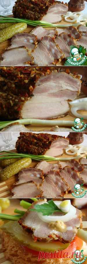 Грудинка солено-печеная - кулинарный рецепт