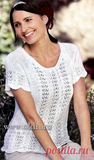 Ажурная кофточка реглан для полных женщин