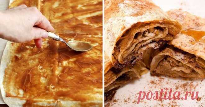 Лаваш со сгущенкой и орехами 

Ароматный запах ванили и выпечки, который доносится из кухни, всегда вызывает такие приятные эмоции. Особенно у тех, кто неравнодушен к сладкому.
Но далеко не у каждой хозяйки есть время, чтобы част…