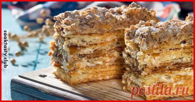 Хрустящий «Наполеон». Супер рецепт : быстро и вкусно! Ингредиенты: Для теста: Мука — 430 г Холодное сливочное масло — 270 г Вода — 170 мл Уксус — 20 мл Соль — щепотка Для крема: Размягченное сливочное масло — 400 г Банка сгущенного молока — 1 шт. Приготовление: 1. Для теста просеиваем муку, добавляем соль и порезанное кубиком холодное масло. Порубить до состояния мелкой …