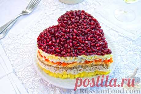 Рецепт: Салат "Гранатовое сердце" на RussianFood.com