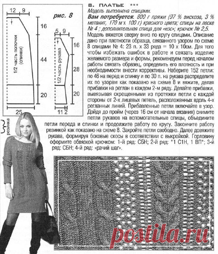 Красивое вязаное платье