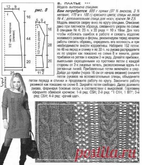 Красивое вязаное платье