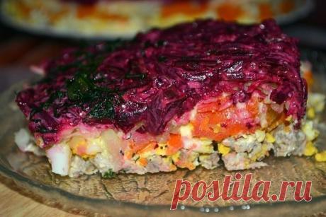 Салат из свёклы «Генерал»      
Все кто пробовал потом выпрашивали рецепт этого салата.