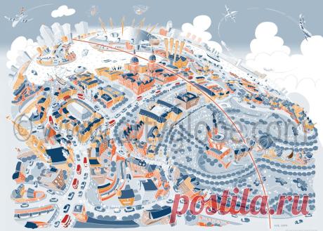 Open Edition Canvases : 'Maritime Greenwich' in Retro Colours