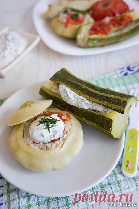 Фаршированные патиссоны и цуккини.