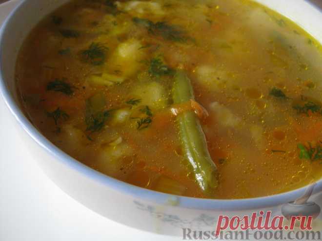Рецепт: Рисовый суп с цветной капустой и спаржевой фасолью на RussianFood.com