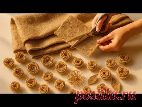 Amazing idea with jute cloth! I made 20 handmade roses and sold them all !🥰 Best of waste