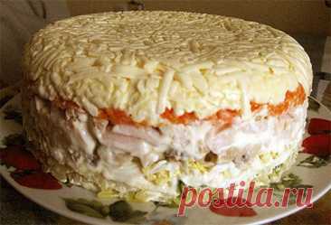 Салат с грибами (слоёный) — Домашняя кулинария