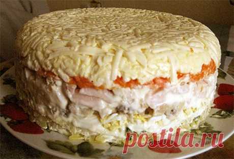 Салат с грибами (слоёный) — Домашняя кулинария