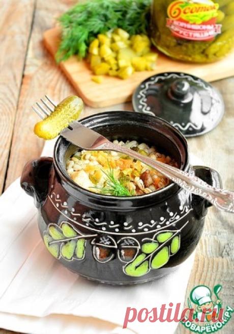 Перловка со свининой в горшочках - кулинарный рецепт