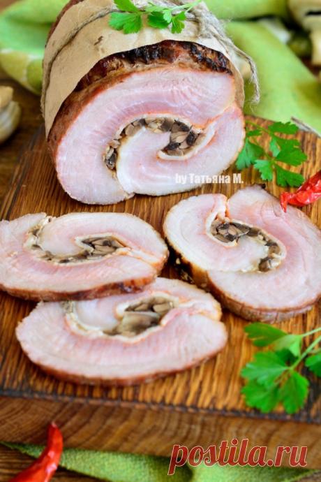 МЯСНОЙ РУЛЕТ С ШАМПИНЬОНАМИ НА ГРИЛЕ