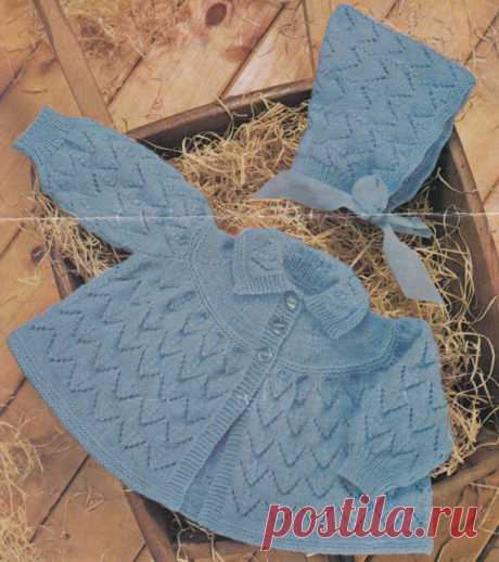 vintage baby toddler knitting pattern for 3 ply matinee coat and pixie bonnet in sizes 20 and 22 inches This item is a PDF file of the knitting pattern for the most gorgeous little matinee coat and pixie bonnet. In sizes 20 to 22 inches, the set will look so cute when worn.    The pattern will be available for download upon receipt of payment, for you to print out or read from your computer.    Traditional and beautiful, knit with 3 ply yarn. A wonderful pattern for heirloom items.