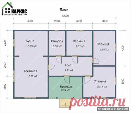 проект одноэтажного дома с тремя спальнями - Поиск в Google