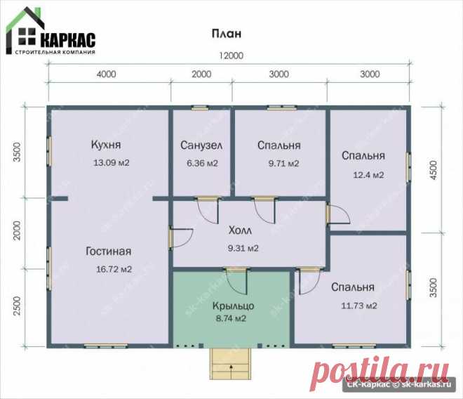 проект одноэтажного дома с тремя спальнями - Поиск в Google