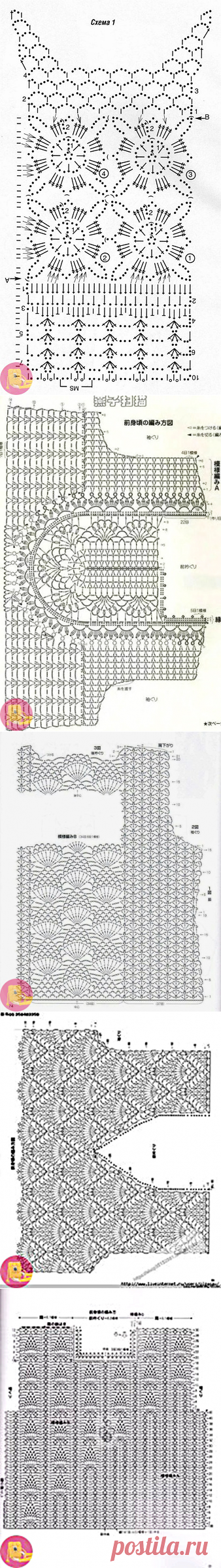 Разные схемы чудесных летних маечек — Сделай сам, идеи для творчества - DIY Ideas