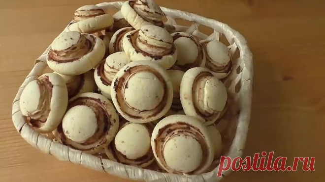 Просто возьмите пустую бутылку! Выпечка к чаю - печенье грибы