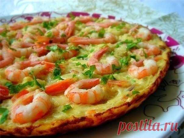Испанская tortilla с креветками и цуккини