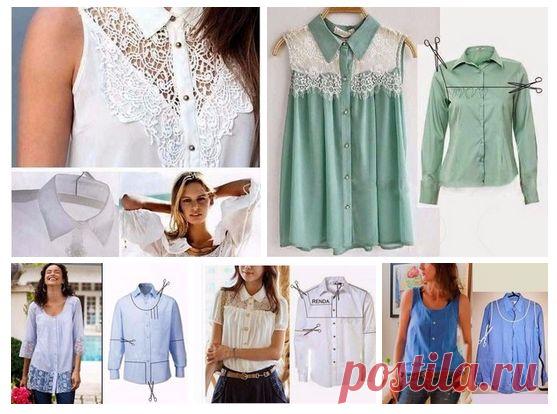 Переделка мужских рубашек в женственные блузы