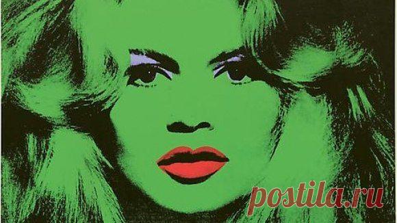Портрет широко известной французской актрисы Брижит Бардо, созданный одним из самых известных художников прошлого века Энди Уорхолом / Удивительное искусство