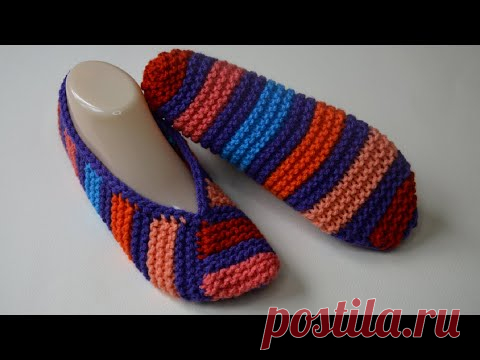 Подследники двумя спицами на скорую руку из остатков пряжи