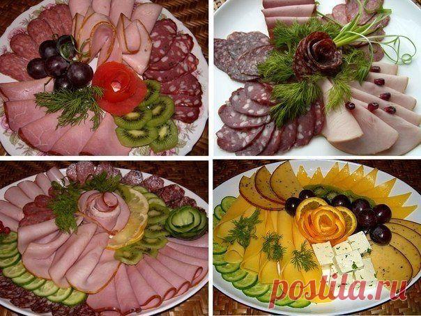 Оформление нарезок к новогоднему столу.