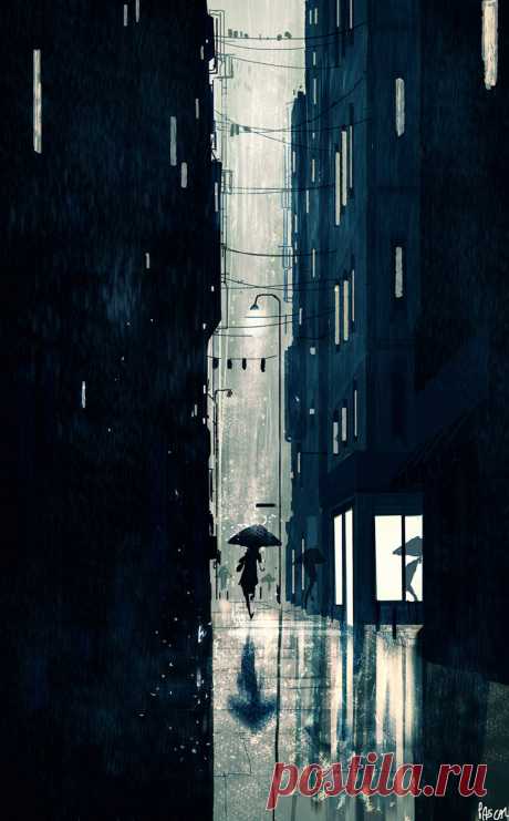 Волшебство ночи... Художник Паскаль Кэмпион (Pascal Campion).