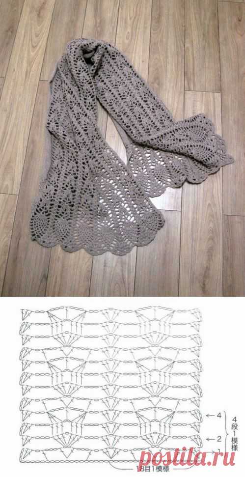 Ажурный шарф крючком схемы. Шарф просто крючком | Все о рукоделии: схемы, мастер классы, идеи на сайте labhousehold.com