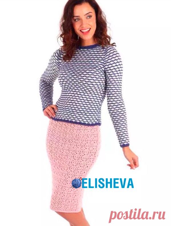 Летняя ажурная миди-юбка от Sian Brown вязаная спицами | Блог elisheva.ru