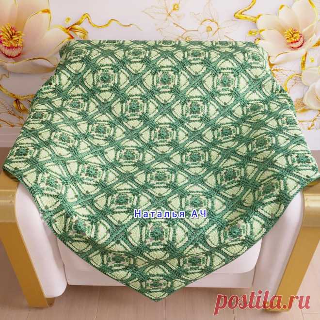 Необычный плед из простых мотивов крючком - Схема | Наталья Ач | Дзен