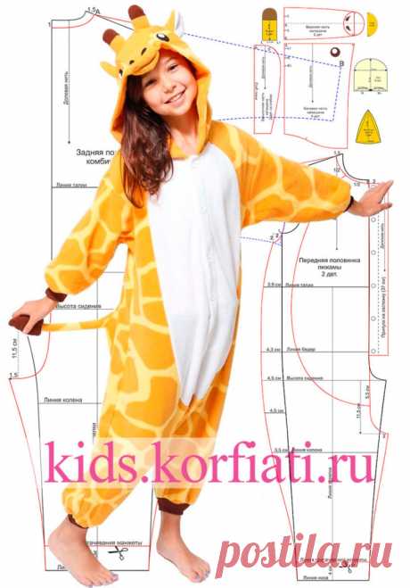 Выкройка пижамы кигуруми от Анастасии Корфиати