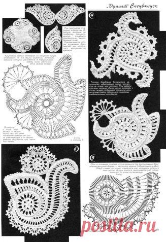 Ажурные пейсли из журнала *Дуплет* / Вязание крючком / Вязание крючком для начинающих