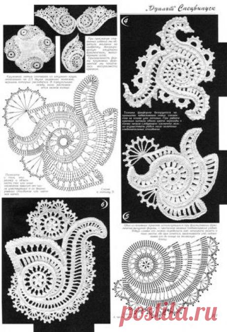 Ажурные пейсли из журнала *Дуплет* / Вязание крючком / Вязание крючком для начинающих